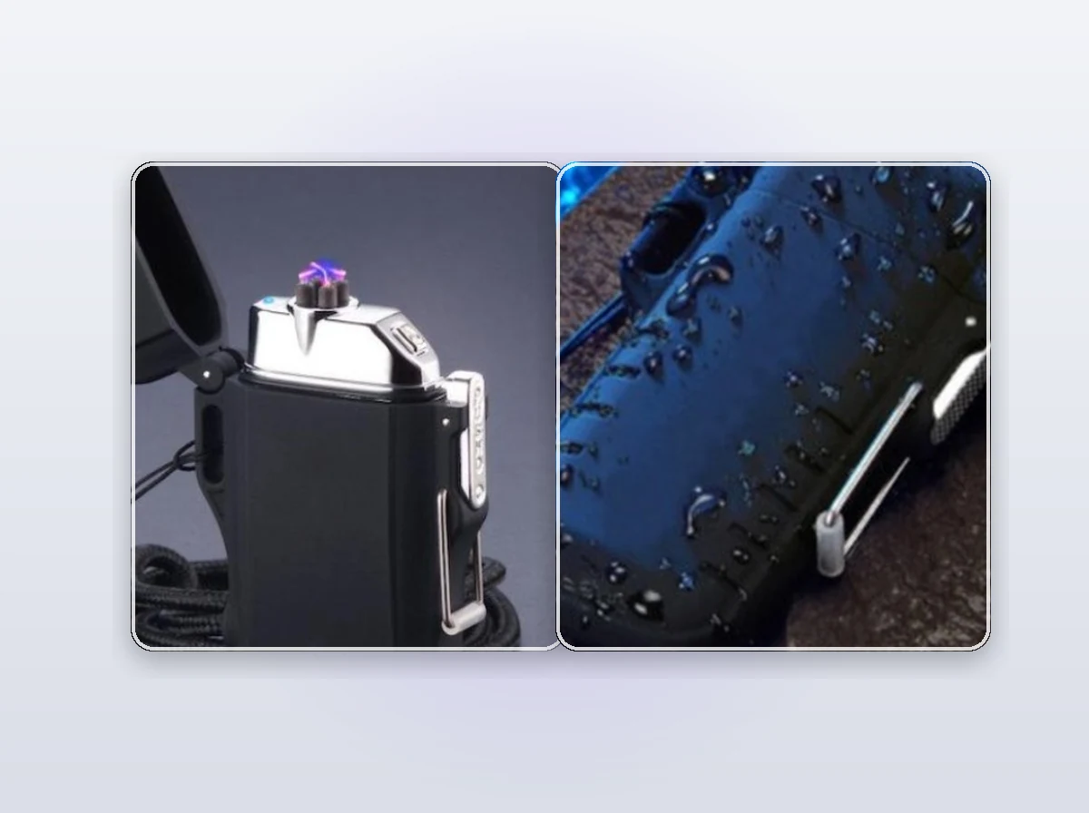 Recharge via USB & Snap the Waterproof Seal Shut