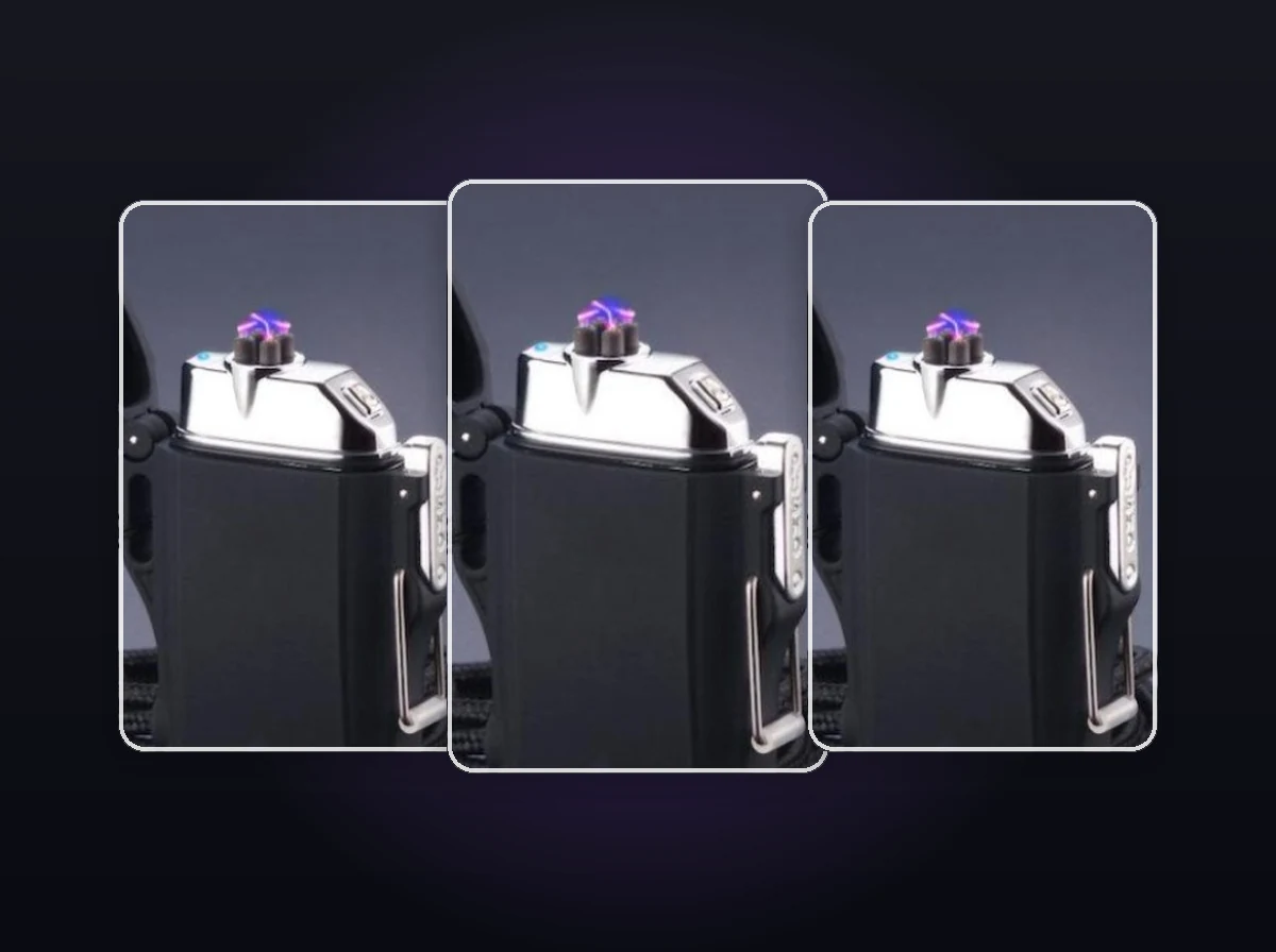 Black Electric Lighter™ Waterproof & Windproof Dual-Arc USB Plasma Lighter Package Contents